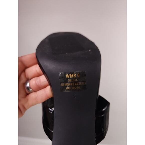 DV by Dolce Vita Selsta Size 6 Black Patent Block Heel Sandals - Picture 7 of 9